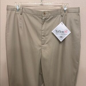 LANDS END MID RISE STRAIGHT LEG CHINO PANTS BEIGE 16P Uniform NWT